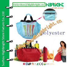 fabric foldable shopping bag with handle for supermarket shopping cart trolley